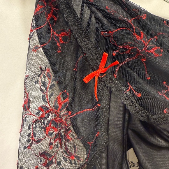 Best form Lace Black & Red Lingerie Shorts - Picture 4 of 5